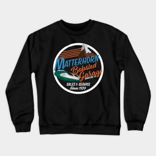 Matterhorn Bobsled Garage - White Circle For Darker Fabrics Crewneck Sweatshirt